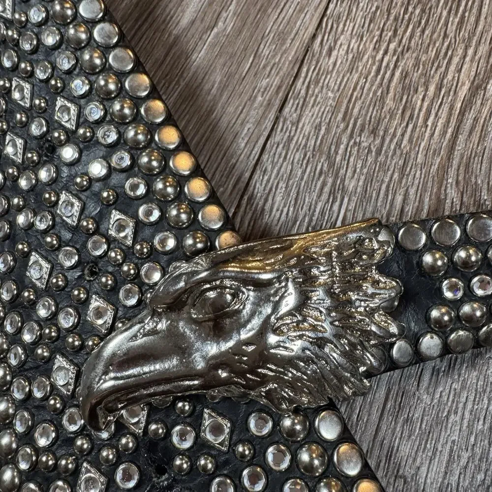 Women’s Vintage 80's belt KIPPY’S EAGLE Rhinestones Runway 1980’S Medium